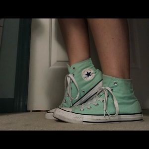 Sea Foam Green High Top Converse